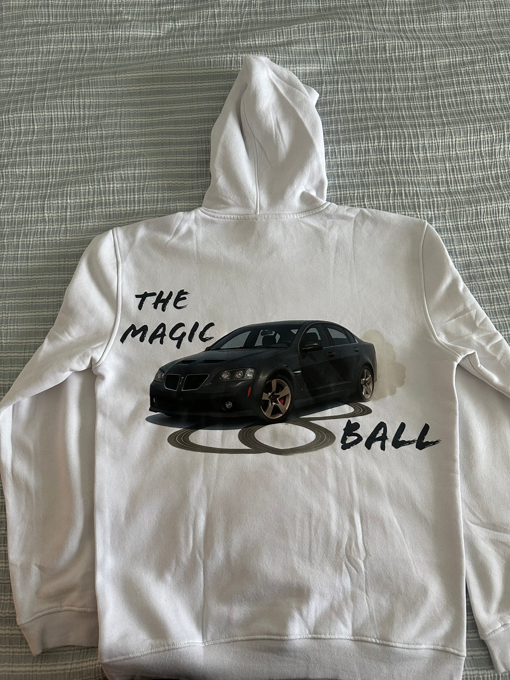 8 BALL BOYZ Hoodie White W/ Gray Car