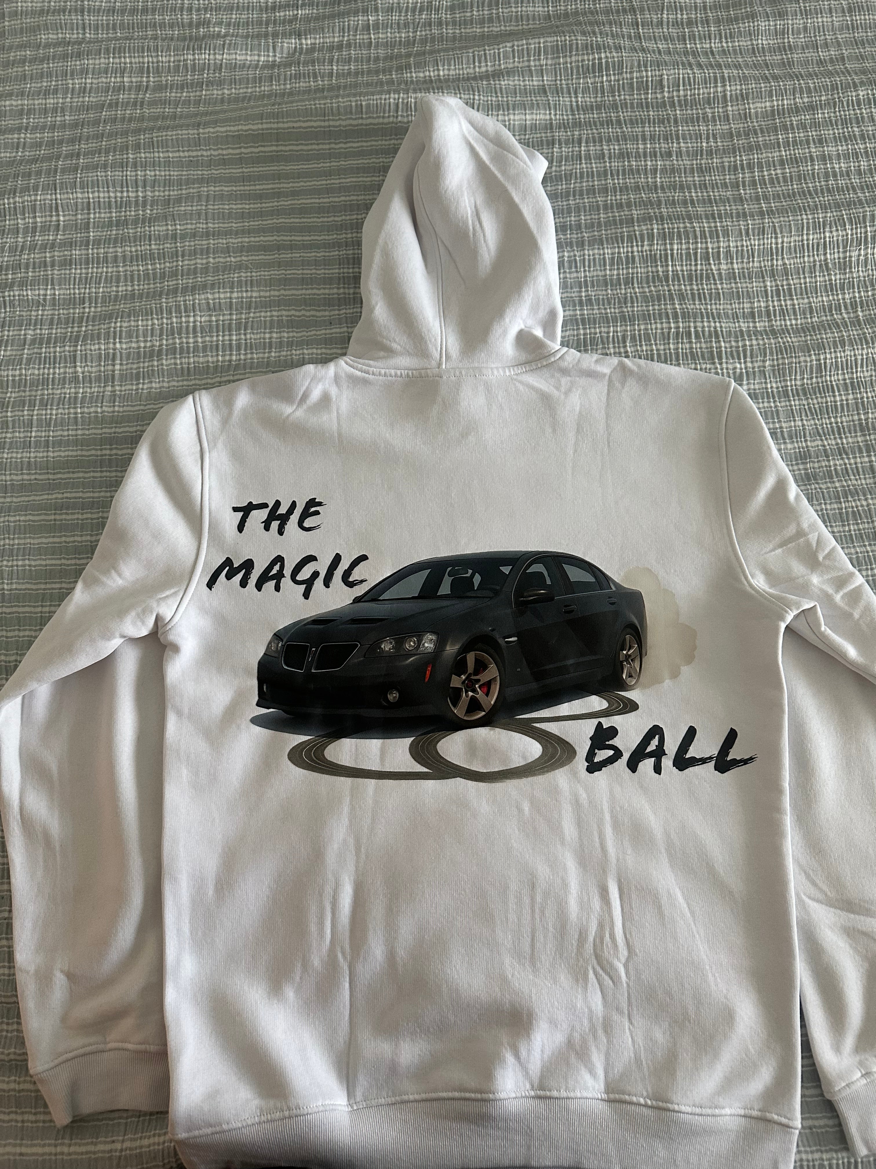 8 BALL BOYZ Hoodie White W/ Gray Car