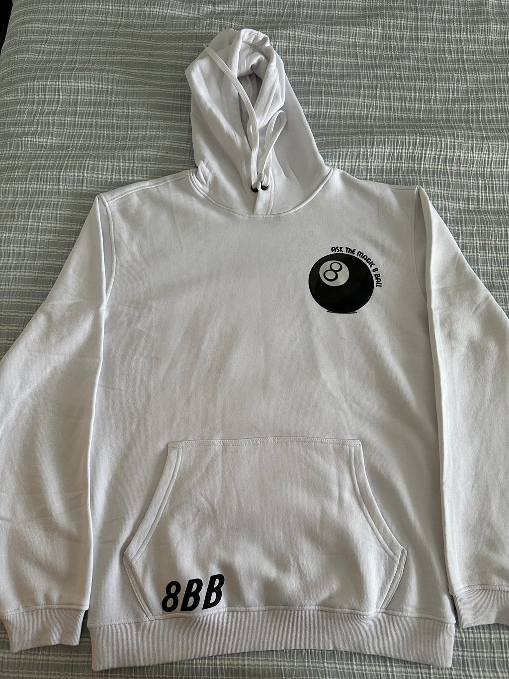 8 BALL BOYZ Hoodie White W/ Gray Car